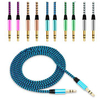 High Quality Nylon Fabric Braided 3.5mm Male to Male Stereo Jack Aux Audio Cable for Car Headphone