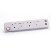 Extension Lead 6 Sockets 2 Usb 2.1a 2m Switched UK Surge Protector 4 Outlets 2.1A USB