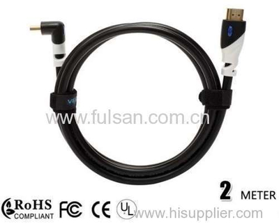 2m Right Angle HDMI Cable Premium v1.4b 4K*2K 24K Gold