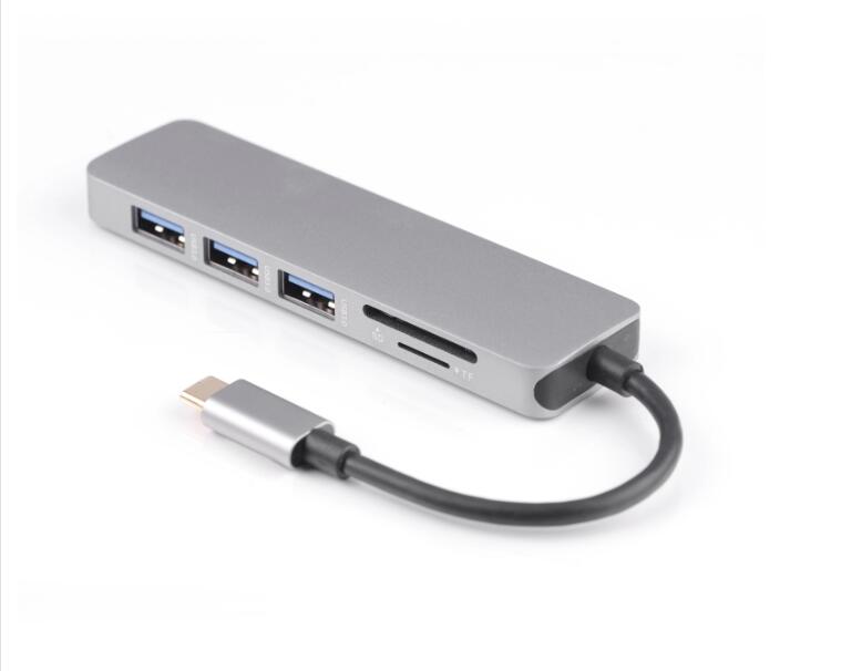 Usb Hub Card Reader Charging Station USB-C Hub 9-in-1 Type C Adapter with USB 3.0 HDMI SD TF 3.5AUX RJ45 PD Converter 