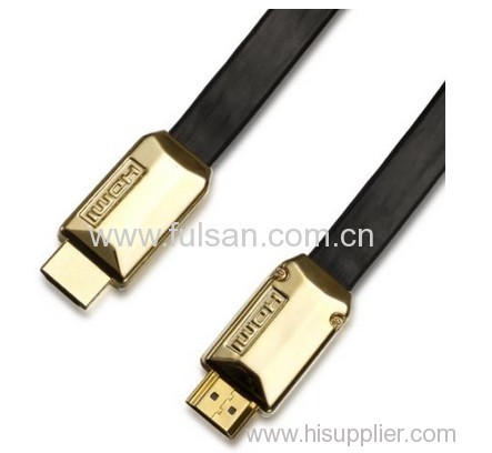 Flat HDMI Cable 1.4 with Aluminum Shell Supports Ethernet & 3D