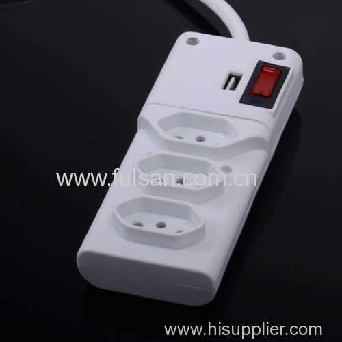 4 Outlets 2 USB charger Extension Socket Power Strip