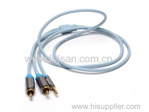2RCA Male To Stereo 3.5mm Audio Video Cable Assembly Splitter Y Cable