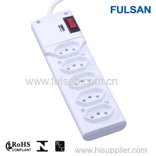 Hot selling 5 outlet electrical usb power strip