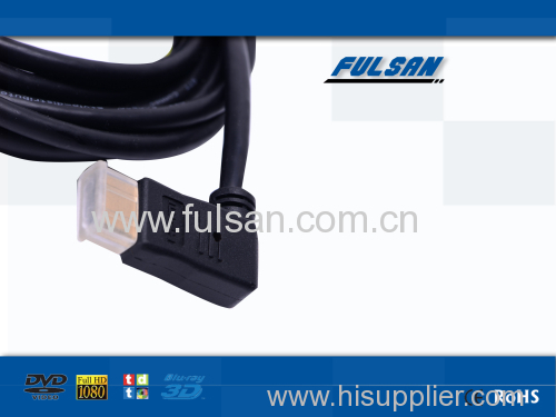 90 Degree HDMI 1.4 Cable High Speed with Ethernet - Supports 3D, Audio Return Channel