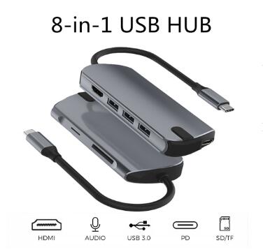 Type c to USB 2.0/3.0 TF SD Card reader Micro USB Hub 4 in 1 USB 3.1 adapter