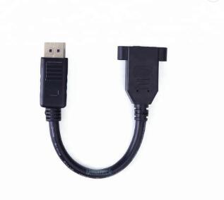 DisplayPort Male To Female DP Panel Mount Extension Cable with Screw Nut Locking Support 4K Resolution