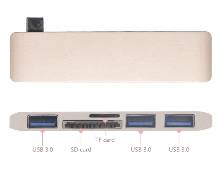 9-in-1 USB Hub Type C Hub Adapter with USB 3.0 Support to 4K HDMI USB C Port SD TF Card Reader RJ45 VGA Audio Port 