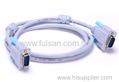 Factory direct sell vga cable VGA15 Male monitor cable with 2 ferrites