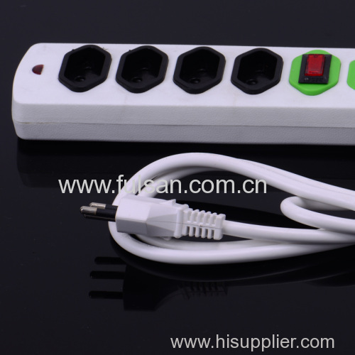 Germany Style Extension Socket Power Strip with with individual switch and Overload Protection