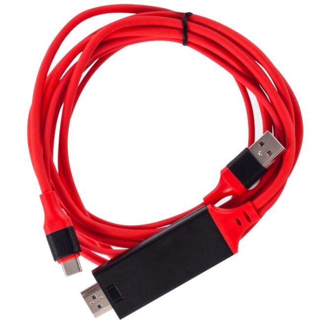 High Speed 1.8m Red HDMI To Type C Cable for Samsung