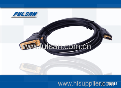 HDMI 19pins to DVI 18+1 Pins Cable