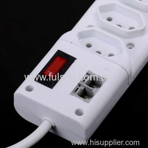 Power Strip with Surge Protector and 2 Telephone Sockets