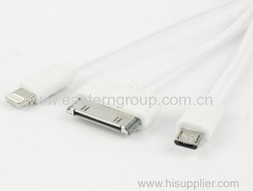 Wholesale 3 in 1 USB Charger Cable for iPhone & Samsung