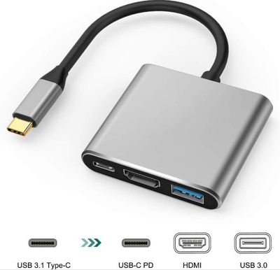 High Quality 3 in 1 USB Type C HUB To 1080P 4K HDMI+USB 3 in 1 USB C HUB Converter Adapter Cable 