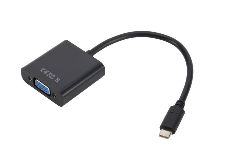 20CM USB 3.1 Type C to VGA Adapter for MacBook Pro Chromebook Pixel Laptop 