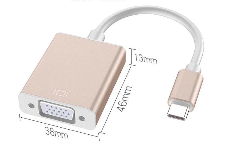 High Speed USB 3.1 Type C to VGA Adapter Convertor Cable 